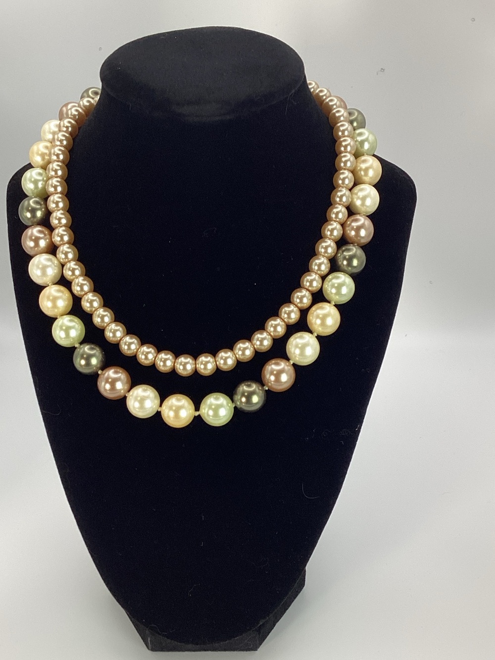 Vintage Pearl 2Pc Necklace Duo Set • One Easy Magnetic Clasp